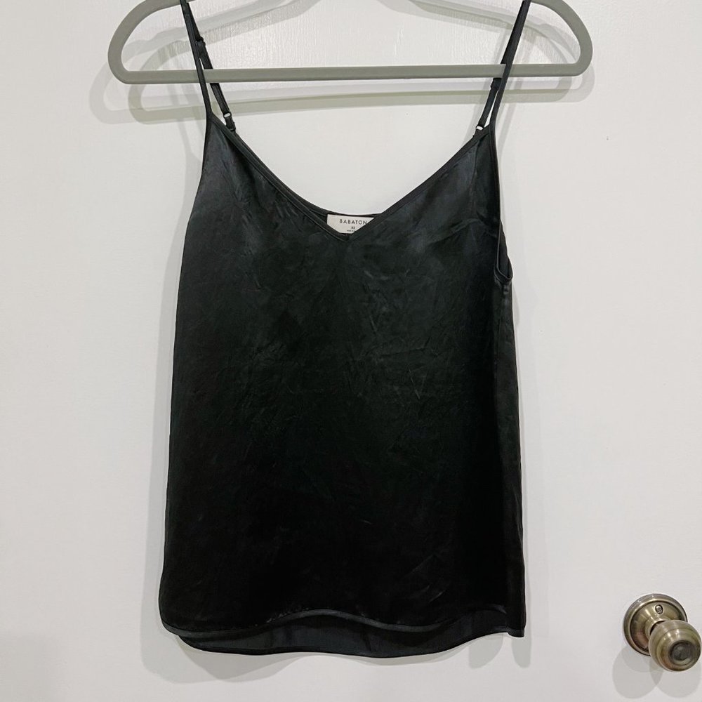 Aritzia Babaton Everly black silky camisole